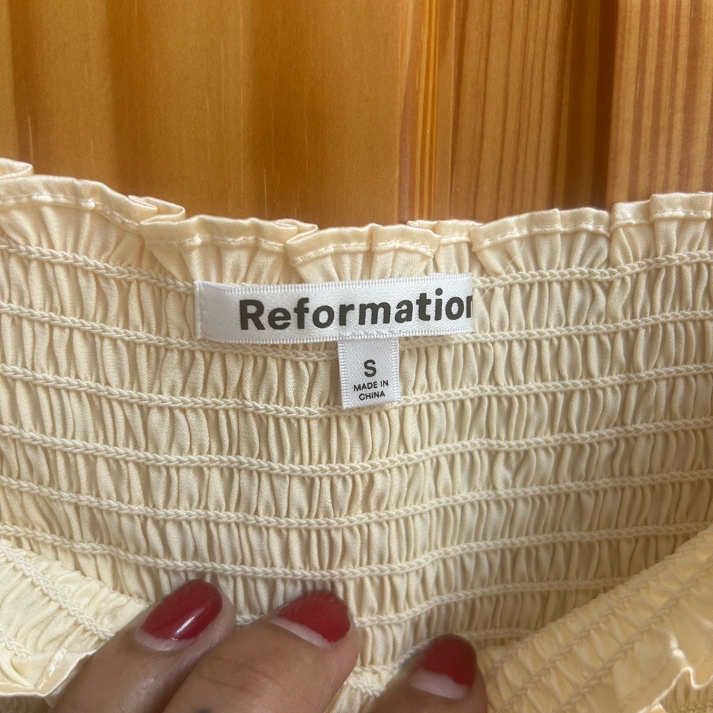 Reformation Cream Square Neck Blouse - Picture 5 of 8